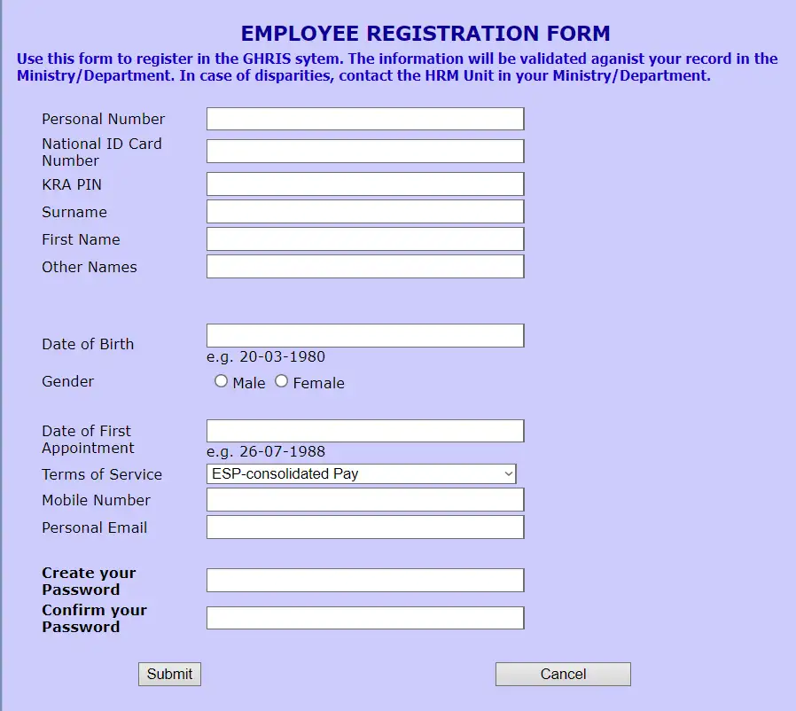 How to access GHRIS Payslips register for GHRIS UHR