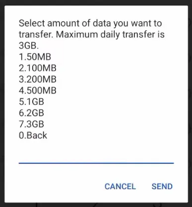 How to share data on MTN to MTN select data amount