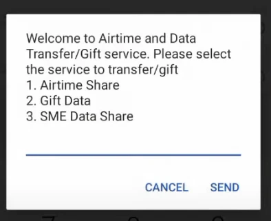 How to Share Data on MTN to MTN transfer data step 1