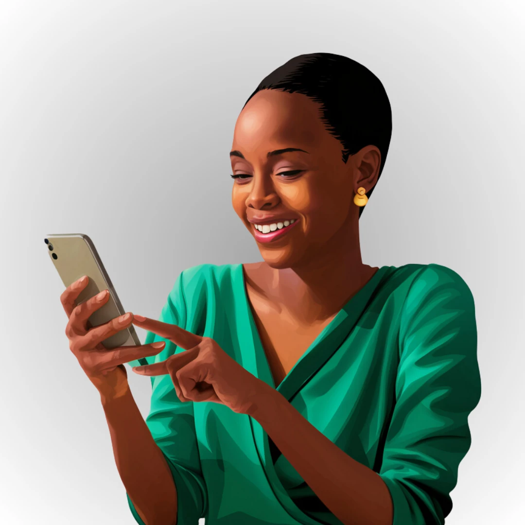 Moneyspace Money.Ke featured home lady smiling accessing mobile money