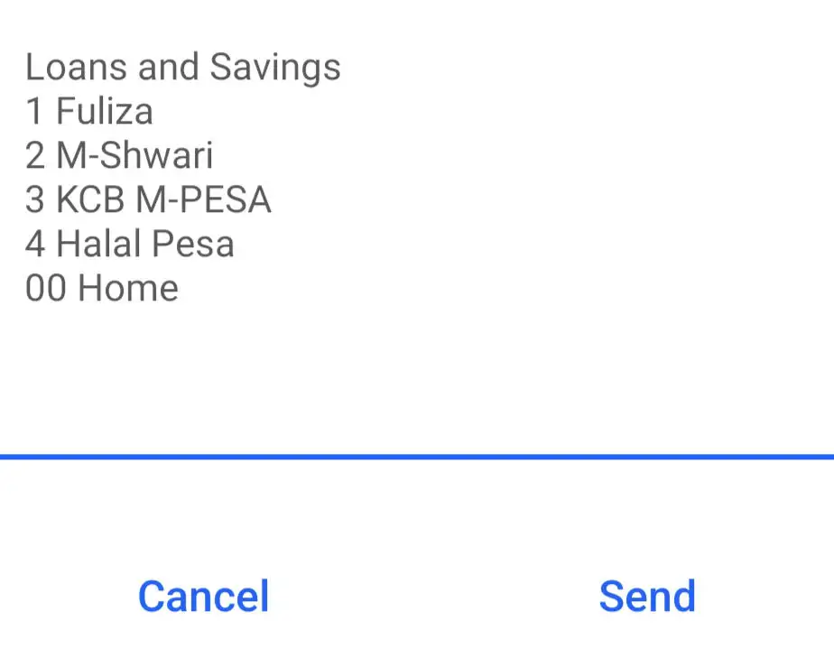 Mpesa menu loans and savings