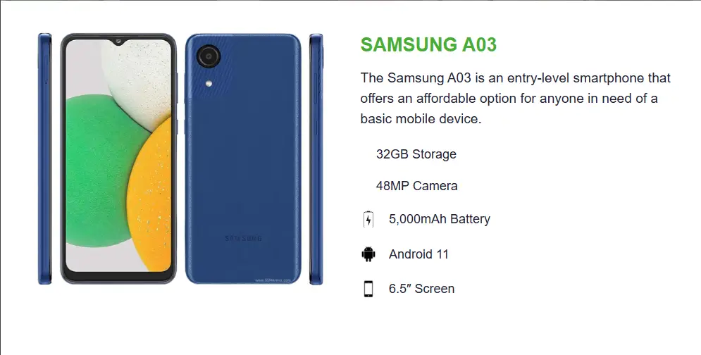 Samsung A03 M-Kopa