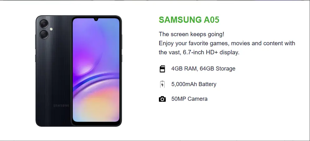 Samsung A05 M-Kopa Phones