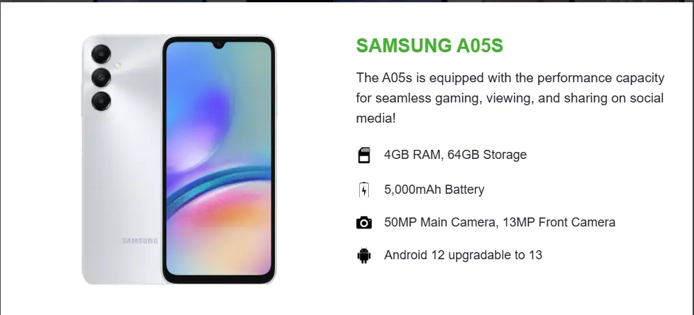 Samsung A05S M-Kopa Phones