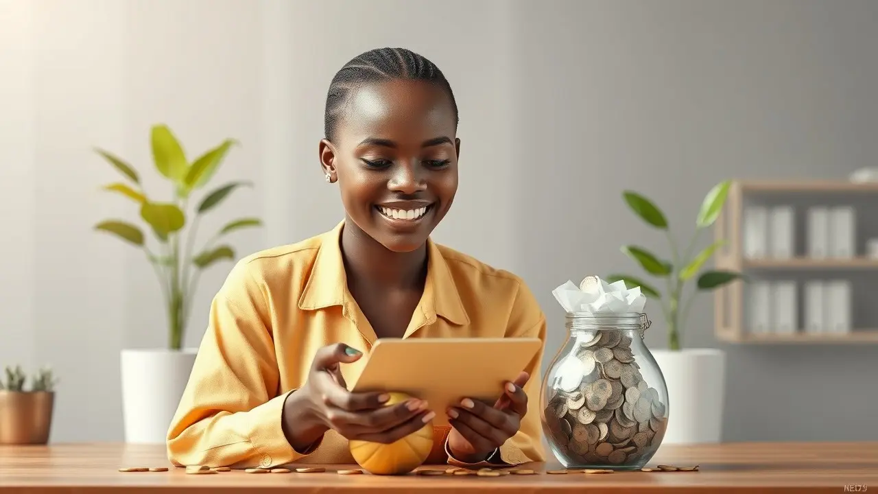 develop a savings culture in kenya. modern. digital. photorealistic