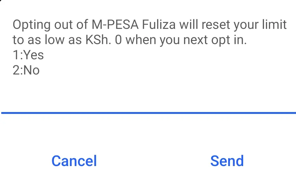 How to Opt Out of Fuliza: A Quick Guide to Cancelling M-PESA's Overdraft Service 4 fuliza 234 opt out confirmation