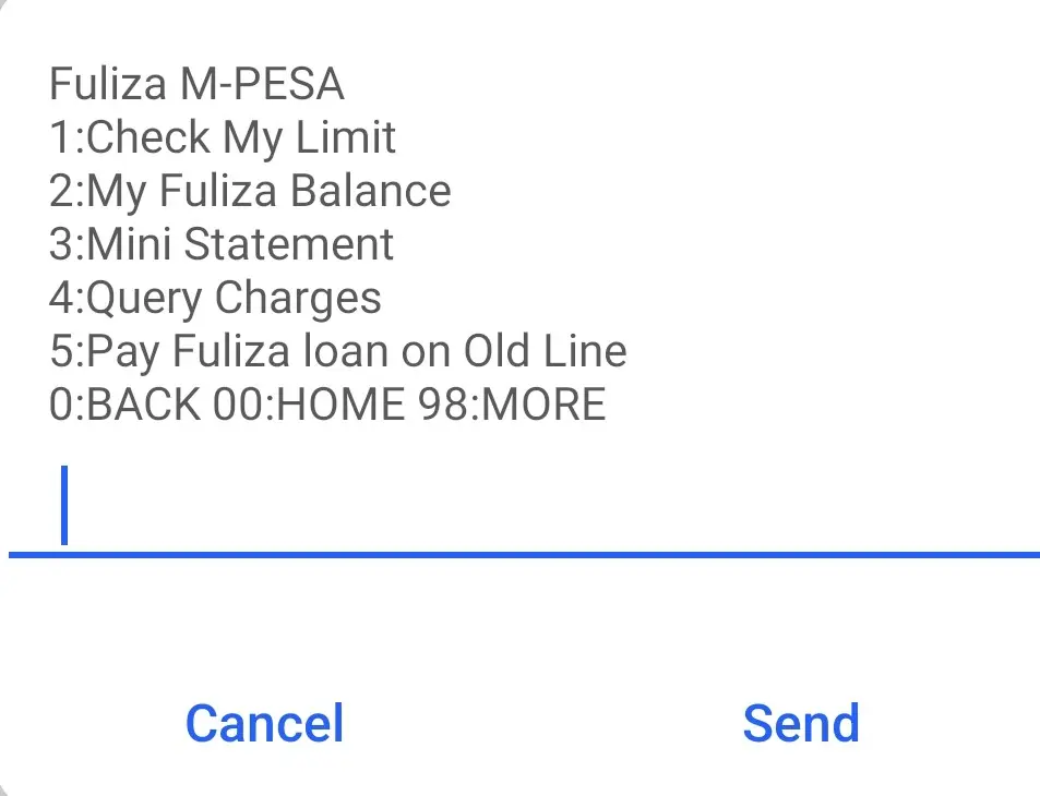 mpesa 234 fuliza step 1