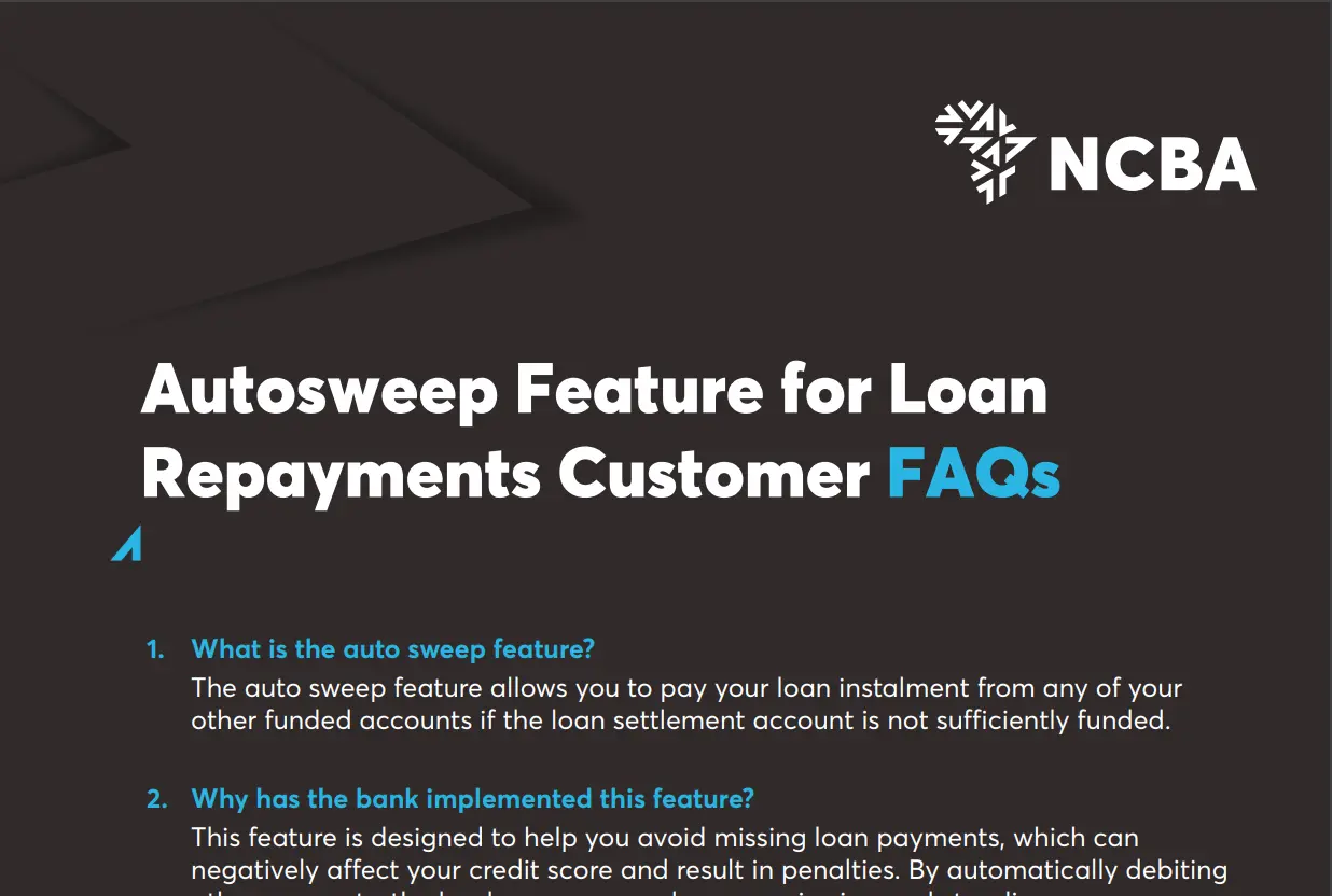 NCBA Bank Introduces Auto Sweep Feature for Loan Repayments