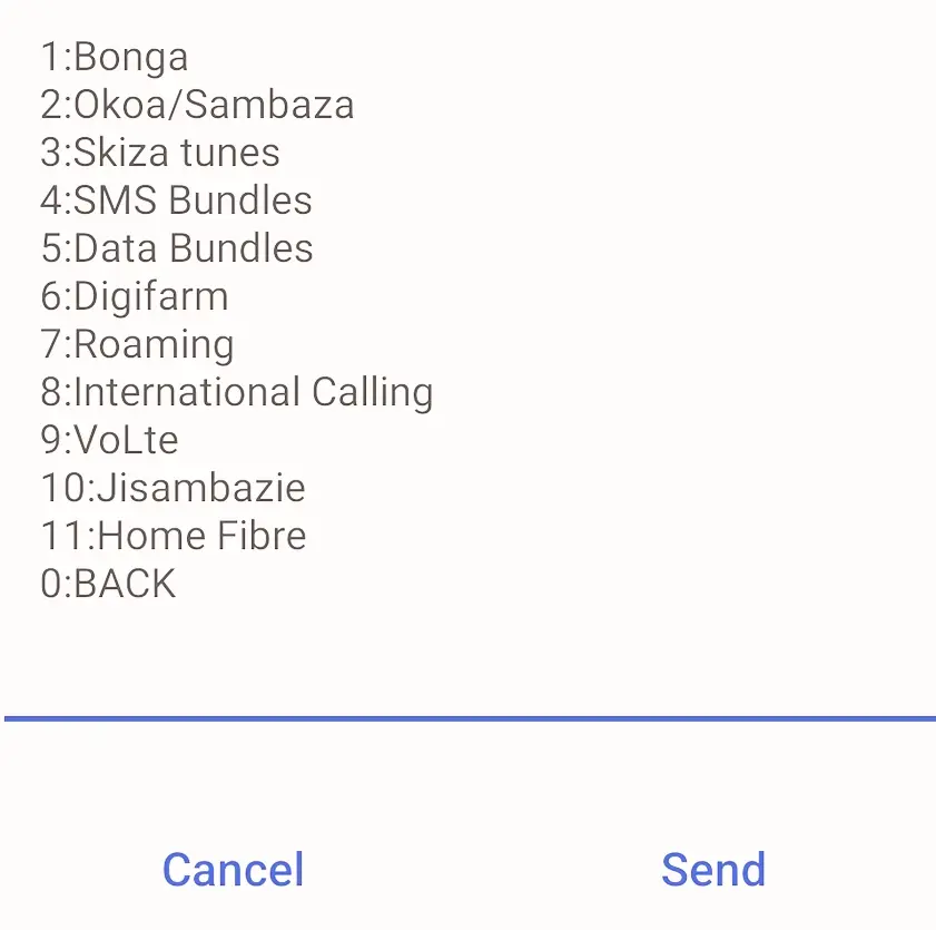 Safaricom ussd 100 products and services step 2