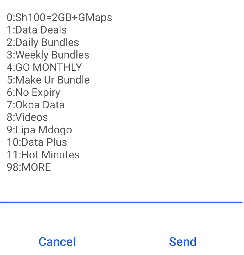 Safaricom ussd 544 menu step 1