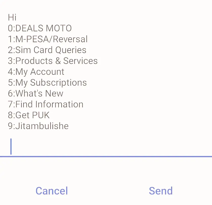 ussd 100 safaricom menu 1